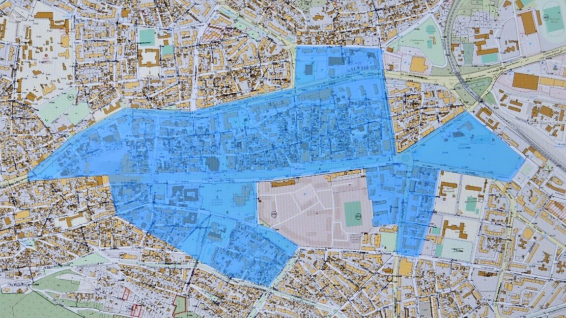 Синя зона в почти целия център на Шумен
